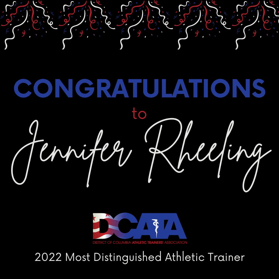 DCATA2014's tweet photo. Congratulations to Jennifer Rheeling for being named the 2022 DCATA Most Distinguished Athletic Trainer.

Thank for all you do for DCATA and your student-athletes at HD Woodson High School! 

#Congratulations #MostDistinguished #AthleticTrainer  

@DciaaSports @JDawnR1225ATC https://t.co/jDmMbSyPwW