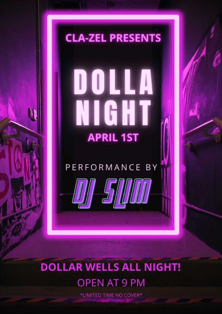 clazeltheater's tweet photo. ⭐️ TONIGHT ⭐️ $1 drinks &amp; shots. DJ SLIM. Limited time no cover, 18+. See you there 👀 https://t.co/Ct7Wwxco4o