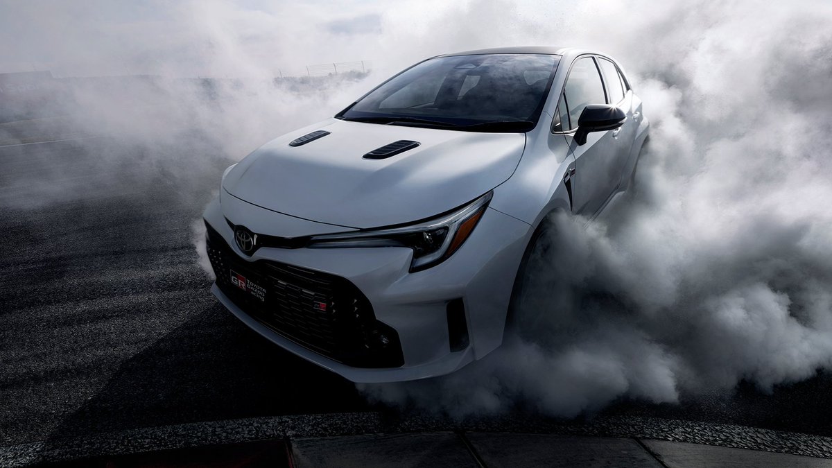 Toyota's tweet photo. It may be #AprilFoolsDay, but this is no joke. Say hello to the first-ever 2023 GR #Corolla: https://t.co/dDQrz0aUmb #LetsGoPlaces https://t.co/K5FpgFnJOE