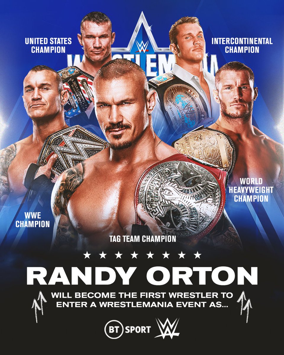 wweontnt's tweet image. Another record for @RandyOrton's legacy 🤯

This is genuinely crazy!

#WrestleMania