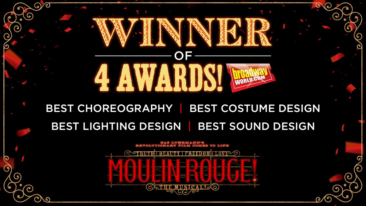 Sharing LOVE with <a href="/BroadwayWorldUK/">BroadwayWorld UK</a> Award winners Catherine Zuber, @sonyatayeh, Justin Townsend and Peter Hylenski ❣️

#MoulinRougeMusical #BWWAwards