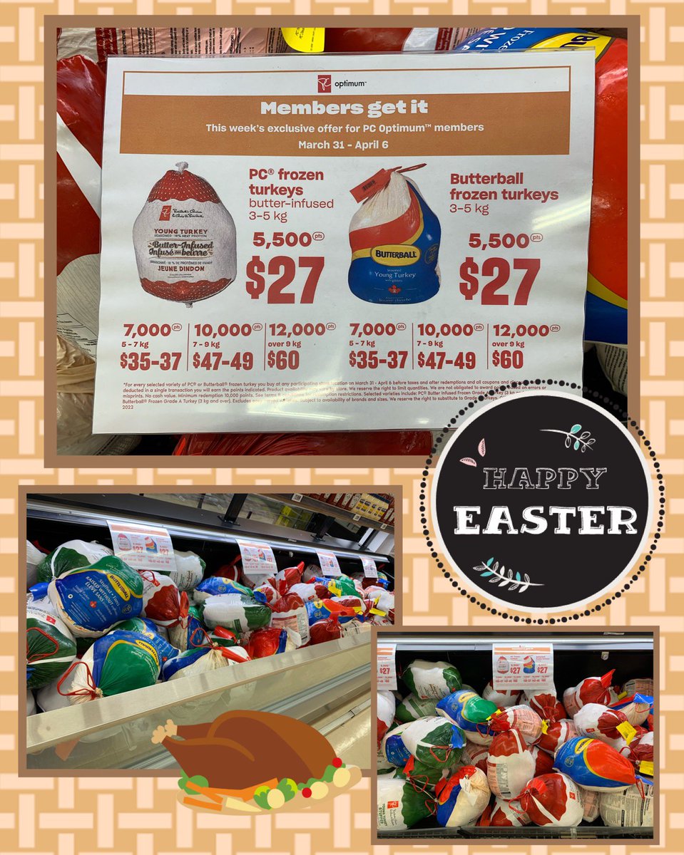 Frozen Turkeys!  
PC Optimum Members Exclusive Offers!

#turkey #manotick #easter https://t.co/sjK1dYbjWN