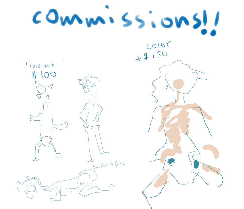 IM FINALLY DOING IT
$100-$150 BLIND COMMISSIONS

YOU GIVE ME THE MONEY AND I WILL DRAW WITH MY EYES CLOSED :DD