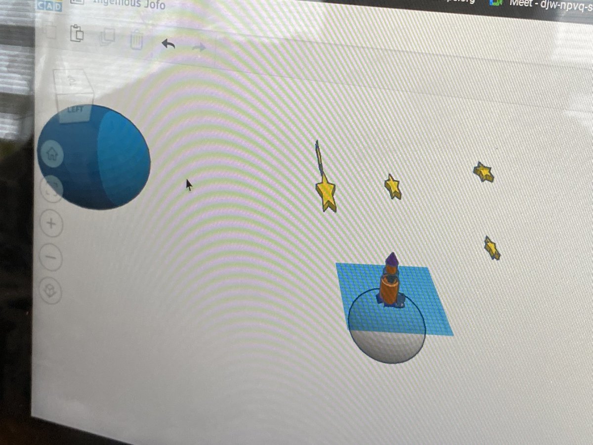 BCPSMIL's tweet photo. 5th graders in Mr. Chewning’s art class created rockets in @tinkercad today. Look how some took it a step farther- adding stars, satellites, launchpad mechanics… so creative! @ArtMchewning @HebbvilleES @MrFilderman @kshenton1 @sfisherBCPS @delmendorf #bcpsmakes https://t.co/IUqnPDQwb7