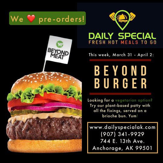 DailySpecialAk's tweet photo. Today at Daily Special!  Open 4-9pm Thursday- Saturday!  #foodies #anchorage #cheflife #vegetarian #Vegan #burgers #cheeseburger #bacon #tatertots https://t.co/047BoG398B