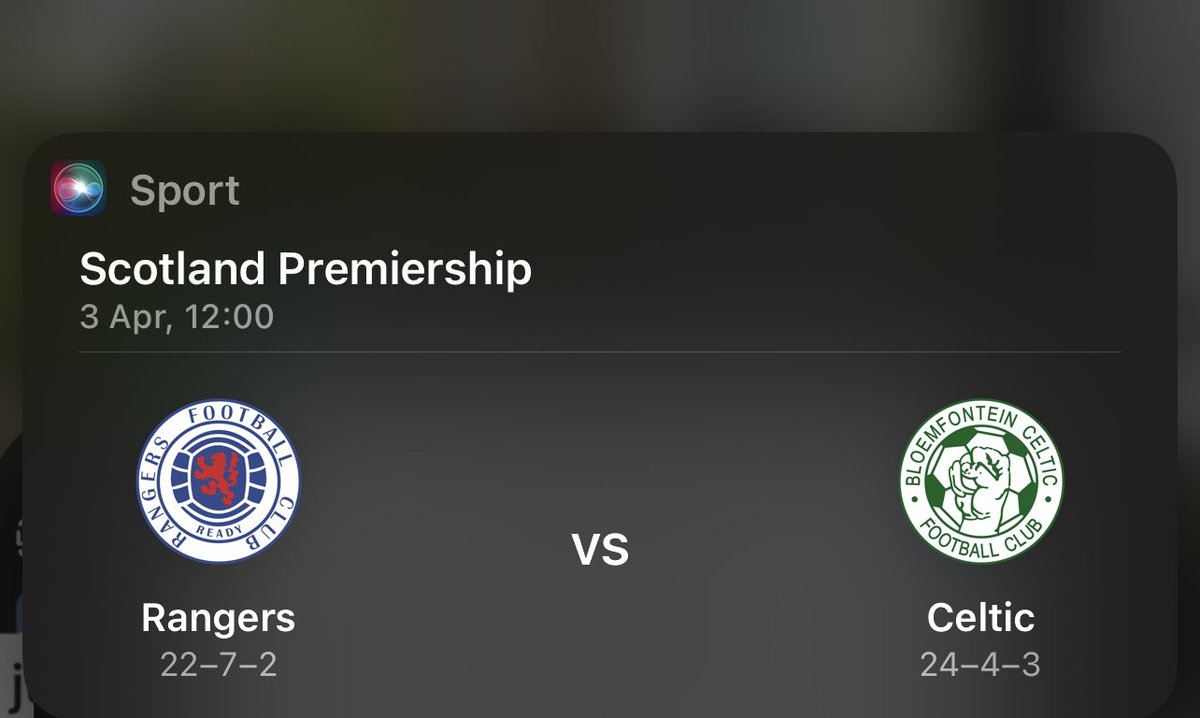⁦<a href="/spfl/">SPFL</a>⁩ ⁦<a href="/RangersFC/">Rangers Football Club</a>⁩ got a hard tie in South Africa on Sunday min according to Siri. 😂😂