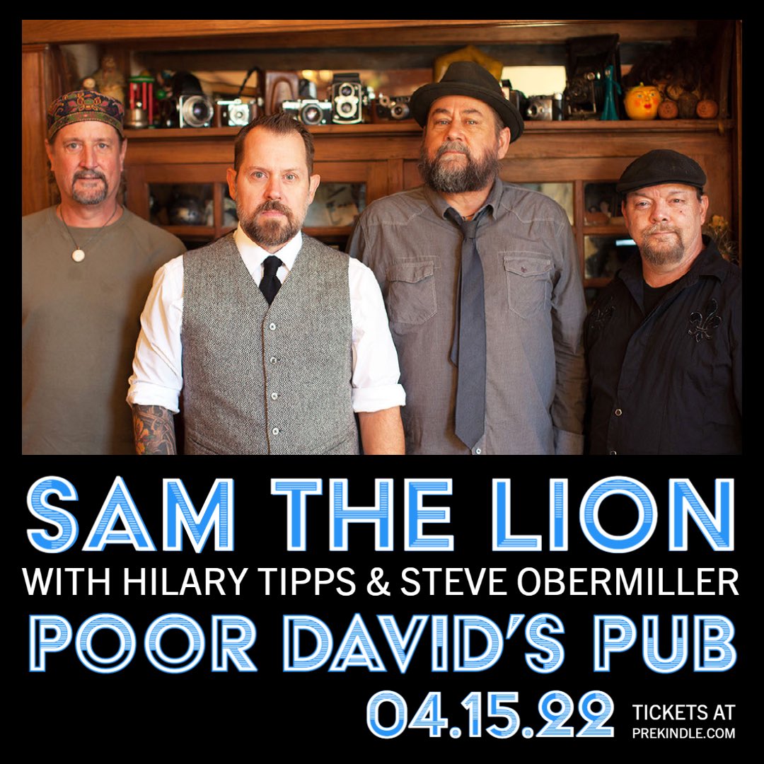 SamtheLionBand's tweet photo. We’re coming to Dallas April 15th with our friends @HilaryTipps &amp; Steve Obermiller. Tickets at https://t.co/GxVbcOVUAd #samthelionband #poordavidspub https://t.co/2zJFZAxjpS
