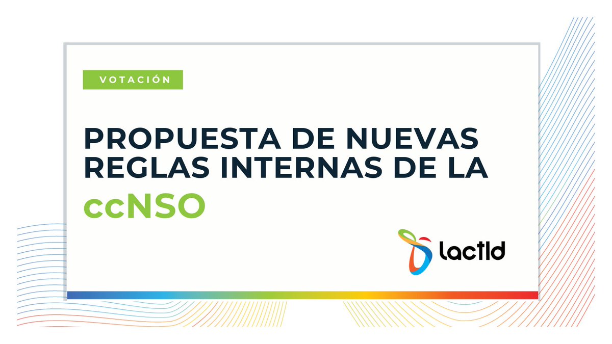 LACTLD's tweet photo. Los miembros de la @ccNSO están invitados a votar la propuesta de nuevas Reglas Internas de la Organización de Apoyo, que se desarrolla hasta el 6 de abril 🗳️

Los invitamos a conocer más acerca de las innovaciones y novedades de esta propuesta ➡️ https://t.co/KKK96Z0xR7

#LACTLD https://t.co/avxXN7F2oC