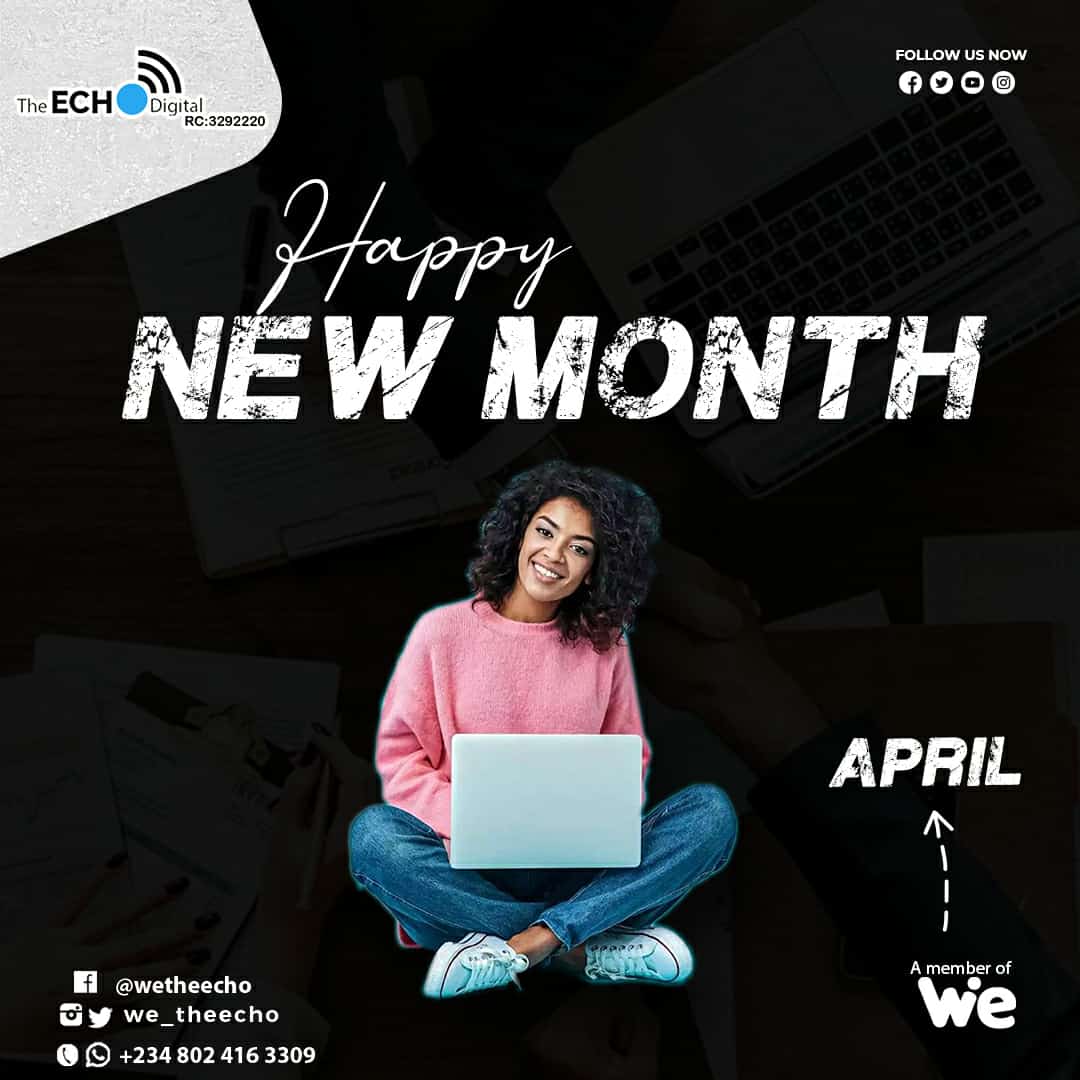 wetheecho's tweet image. Yay!

Happy New Month 🎉

Welcome to April. God's blessings on all we do this month and beyond 🙏

Like, Save, Comment &amp;amp; Share

@wetheecho

#wetheecho 
#Marketing 
#digitalmarketing 
#socialmediamarketing
#happynewmonth
#april