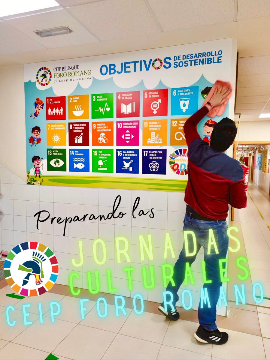 Con los últimos preparativos para las jornadas culturales del <a href="/ceipfororomano/">CEIP Foro Romano</a> que tienen como tema central los #ODS

La comisión del segundo trimestre hemos preparado un montón de actividades que competiremos con vosotros/as en la cuenta del colegio <a href="/ceipfororomano/">CEIP Foro Romano</a> .