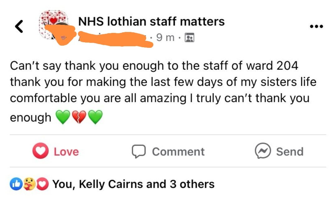 Thank you to the family who posted this. It makes our job so worthwhile. We are glad we have made a difference. RIP ❤️❤️