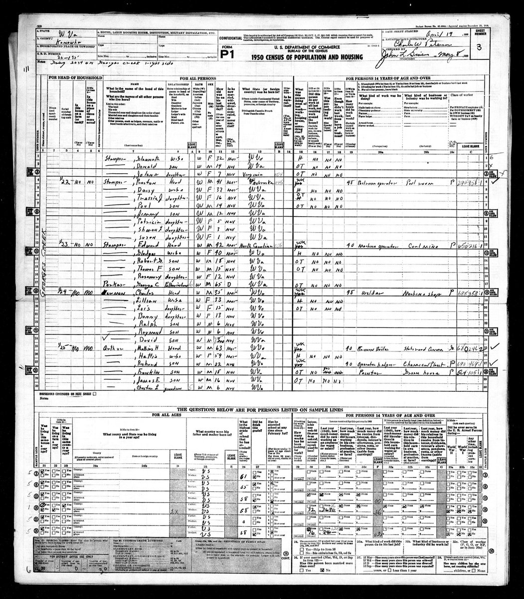 CoolGenealogy's tweet photo. I found my paternal grandfather, Franklin Arthur, and my paternal great grandparents, Mathais &amp; Hattie Arthur, in the 1950 census!
•
•
#genealogy #familyhistory #research #1950census #1950 #censusrecords #Arthur #westvirginia https://t.co/icZ5t7O9p0