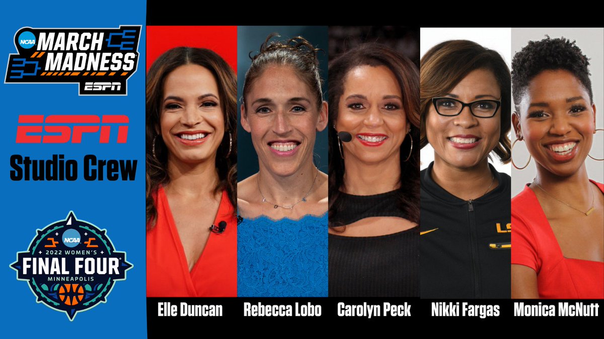 This weekend, @elleduncanESPN anchors ESPN's #WFinalFour studio coverage live from Minneapolis alongside an all-star roster of analysts