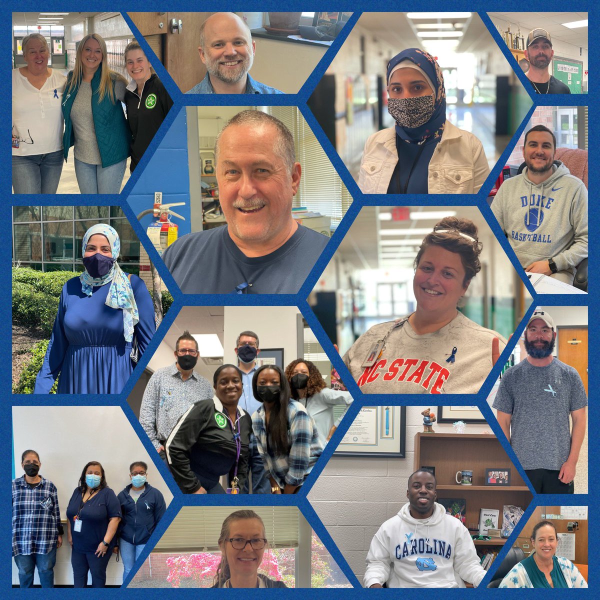 westcaryimps's tweet photo. West Cary staff wore blue today for the start of Child Abuse Prevention Awareness Month, as we at West Cary #promisetoprotect https://t.co/YcOwjW1R2g