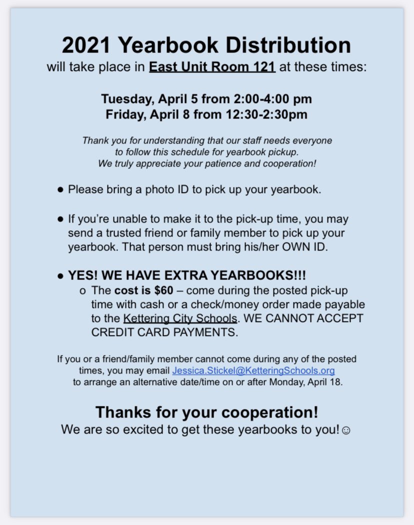 When <a href="/TheFirebirdYBK/">The Firebird Yearbook</a> staffers noticed that the 2020-21 books arrived from <a href="/yearbookforever/">Walsworth Yearbooks</a> a bit dusty, they got straight to work cleaning the books for all our <a href="/KFHSFirebirds/">Kettering Fairmont</a> to pick up next week. See distribution info below!