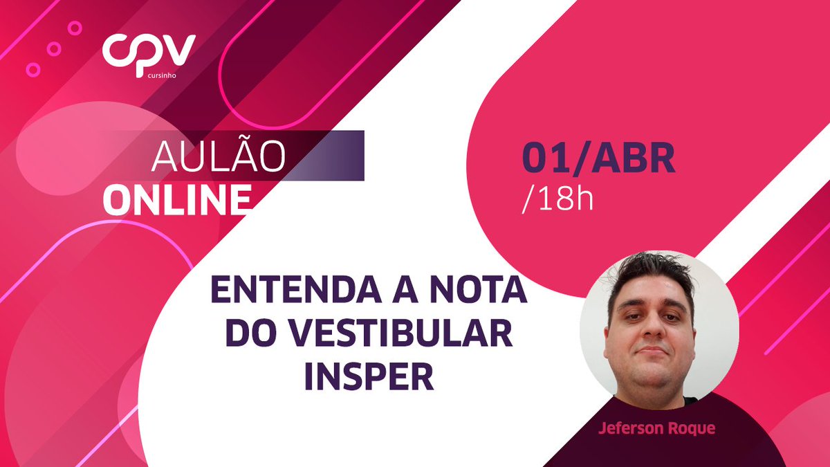 CPVeducacional's tweet photo. Começou! Aulão sobre o cálculo das notas do Vestibular do Insper. Corre lá que o chat está aberto para tirar dúvidas >> https://t.co/xMqoT03Msm https://t.co/bf1i8XoSLj