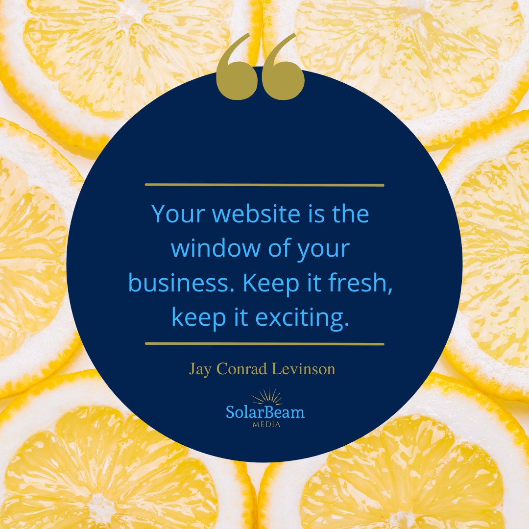 SolarBeamMedia's tweet photo. Always keep it fresh! ✨
#SolarBeamMedia #QuoteOfTheWeek #WebDesign https://t.co/ply6Icrxv6