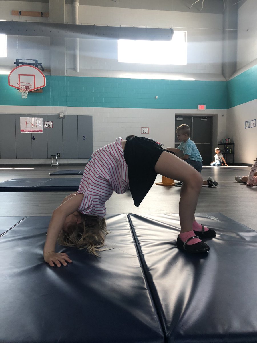 FoxPEKISD's tweet photo. We had such a fun week with our K-2 cubs exploring gymnastics! Stations of balances, jumping, exercises, and basic tumbling skills made for some great smiles and lots of sweaty foreheads. #foxpe https://t.co/hH8rLaKTHI
