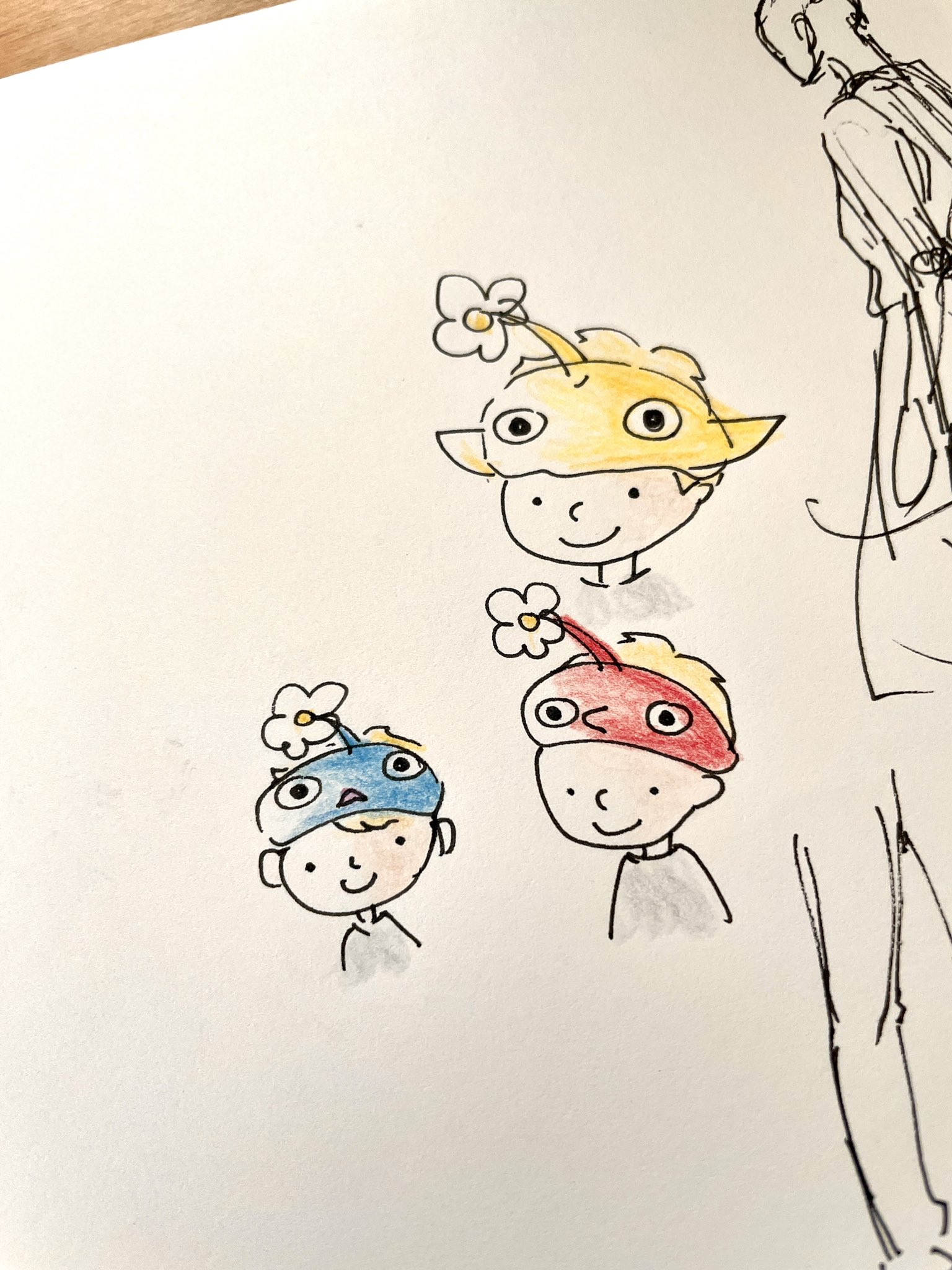 ポップコーン朱峰 イラストレーター ピクミンヘアバンドの落書き 欲しー ファンアート イラスト デジタルアート 絵 デザイン かわいい アート Painting Drawing Illustration Painting Art Design Digitalarts Japan ヘアバンド