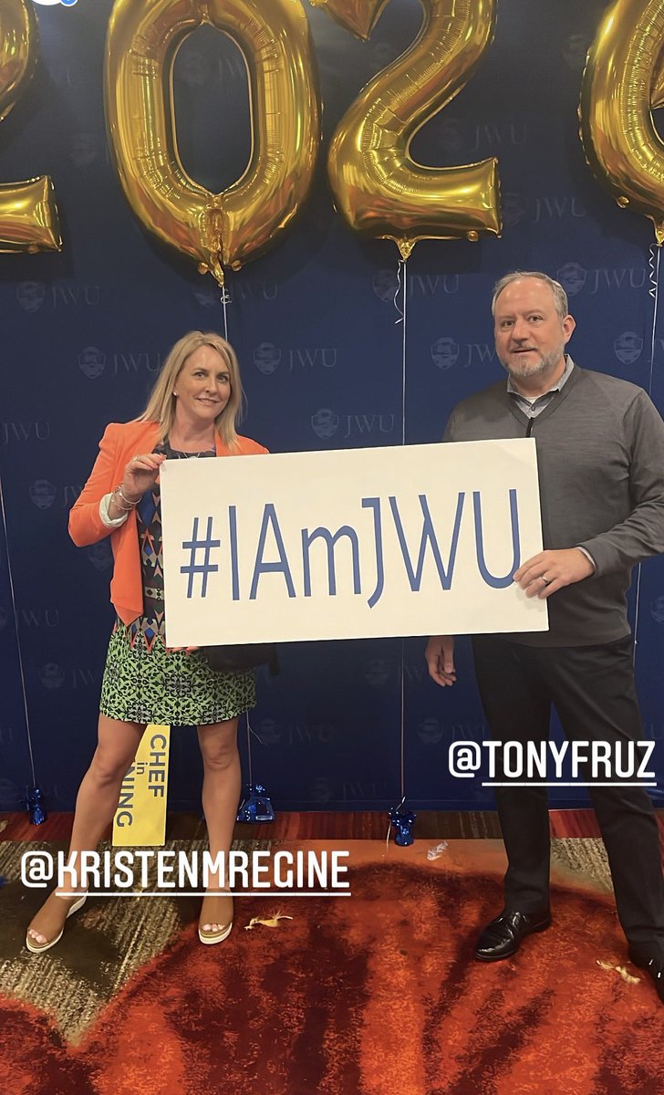 kristenregine's tweet photo. #jwu accepted student lunch today with @TonyFruz…BTW we are @JWUbusinessPVD alums 💙💛 #jwuworks #iamjwu https://t.co/afV2yqCVB7