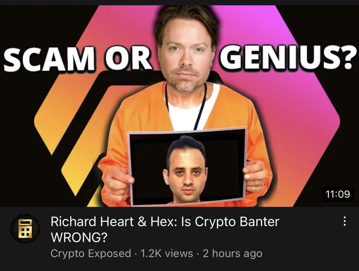 🔥 🔥 🔥 This is HUGE!! WOW! RT

Is RICHARD HEART &amp; #HEX a #SCAM or GENIUS? Incredible video series to share everywhere right now!! 
$HEX #HEXicans #pulsechain #pls

👉 youtu.be/edkdnB6VOoA

<a href="/RichardHeartWin/">Richard Heart</a> ecosystem is pre-viral but not for long.
