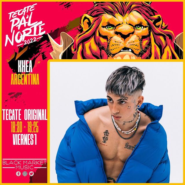 chartskhea's tweet photo. UPDATES | KHEA dará su 2do show en este 2022 en Monterrey, México! 
 - HOY en @TecatePalNorte a las 18:30HS en el escenario "Tecate Original" donde también se presentaran artistas como C.Tangana, Sech y Natael Cano. https://t.co/nMzN5qgpyZ