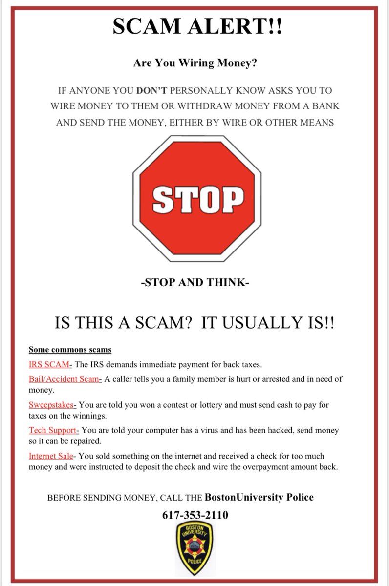 SCAM ALERT!! SCAM ALERT!! Hey Terriers just a few scams to look out for! Don't get fooled!!