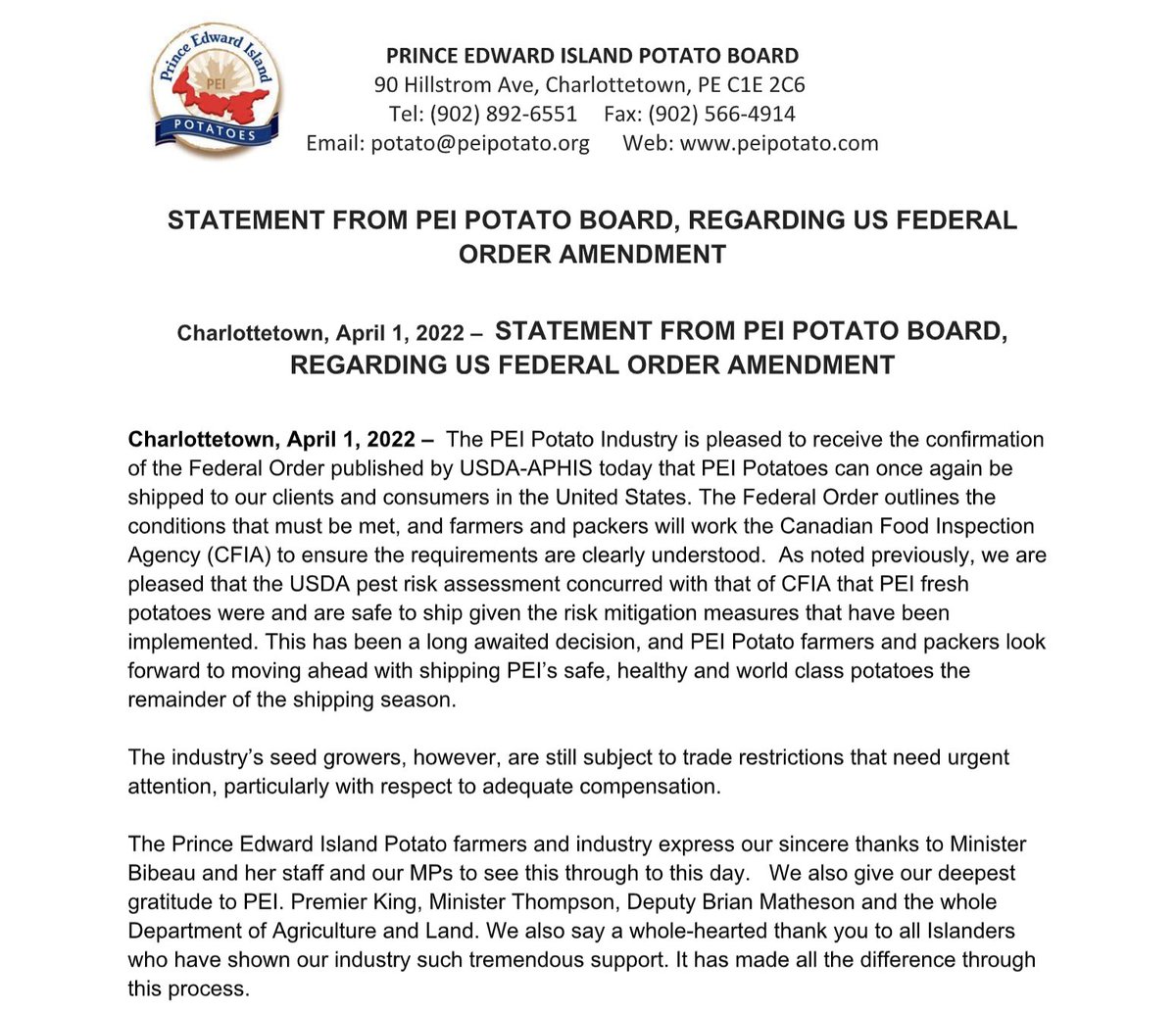 PEI Potatoes tweet media