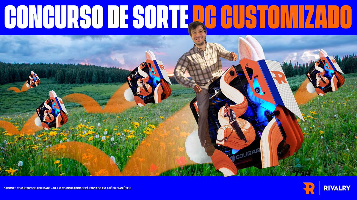 Graças a nossa incrível parceria, a rivalry lançou um concurso de sorte valendo um PC customizado! Sim, eu perdi as apostas com esse propósito.

Para participar: 
 ✔Like e RT nesse tweet
 ✔Marque 2 amigos
 ✔Siga <a href="/revoltalol/">Gabriel Henud</a> 
 ✔Siga <a href="/Rivalrylolbr/">Rivalry LoL</a> 

Link ⬇️