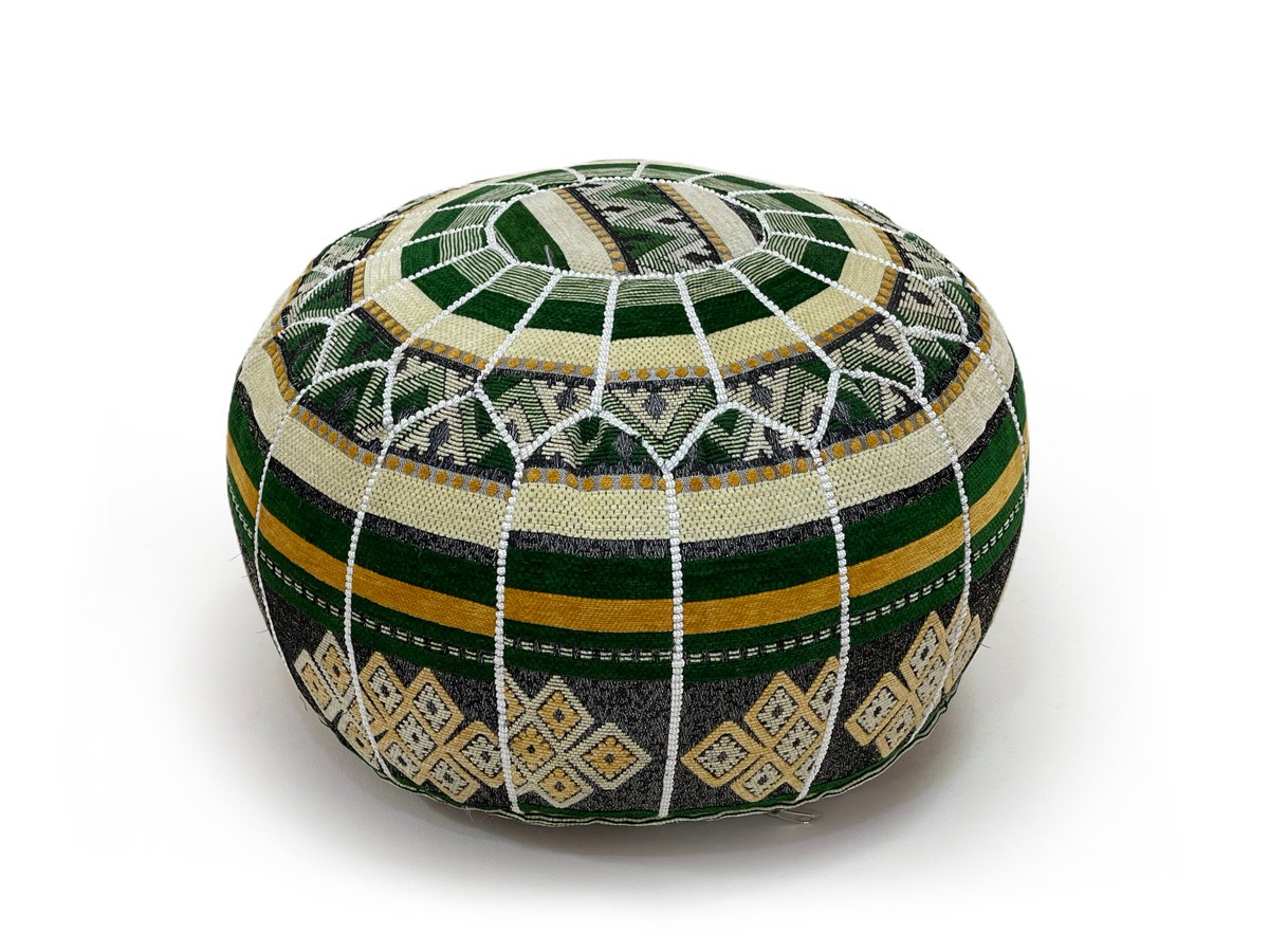 Excited to share the latest addition to my #etsy shop: special Moroccan Pouffe, Best Moroccan leather pouf, moroccan leather, moroccan pouf, leather pouffe, Resybrown Moroccan leather pouf, etsy.me/3J7DH5e #green #white #artdeco #berberpouf #roundpouf #pouffe #