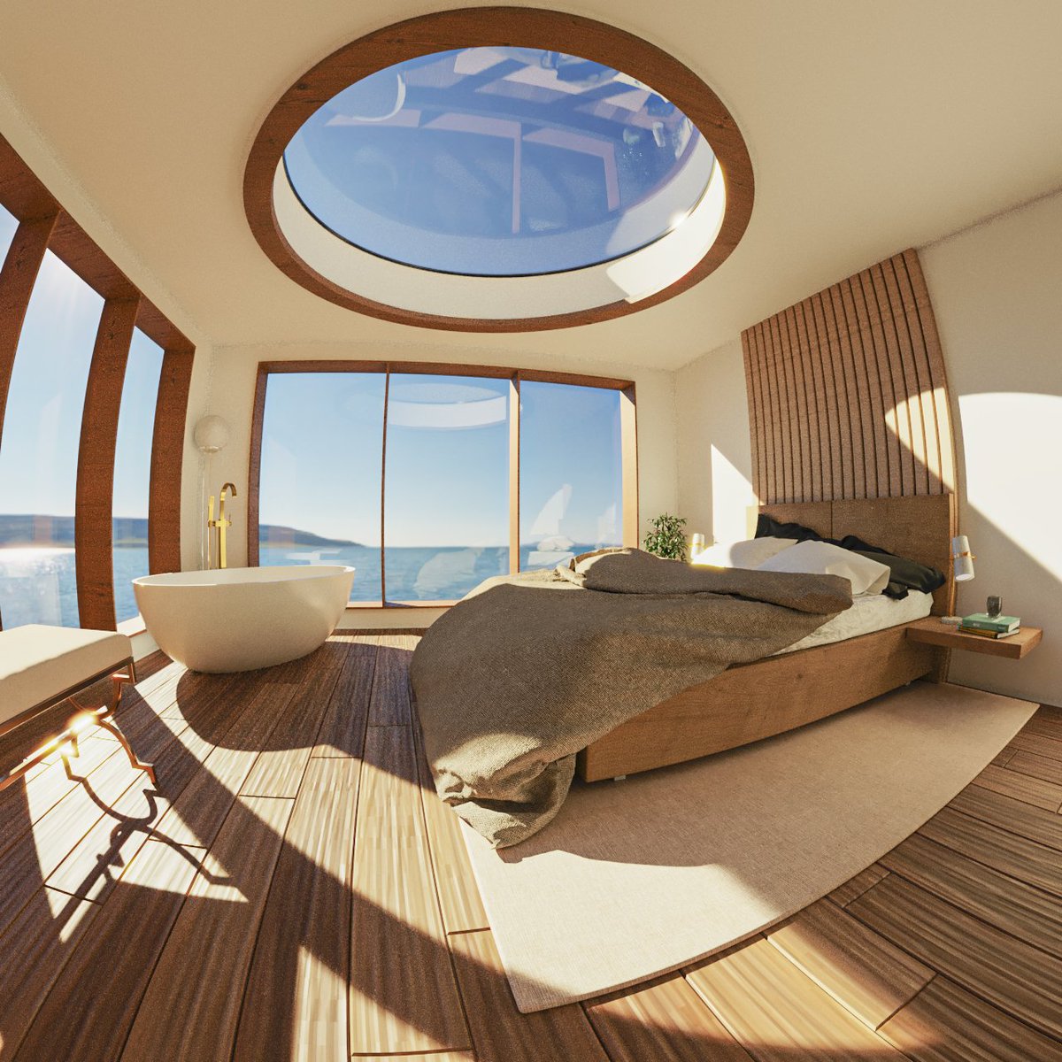 Dignowa's tweet image. Seguindo a vez, novos estudos de visualização arquitetônica. Versões que fiz de uma suíte. Dois moods, duas sensações. Rolou até umas imagens utilizando o efeito Fisheye, que curti bastante fazer. 🙃

#cgi #renderforall #renderparatodos #archviz #archrender #rendering #3d #3dsmax