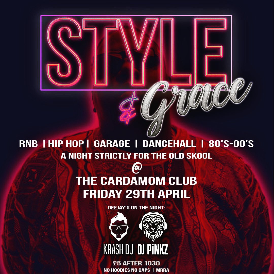 DjPinkz's tweet photo. We Back Baby… FRIDAY 29th April @Style3grace Strictly For The OldSkool… https://t.co/IfjrTjBJCJ