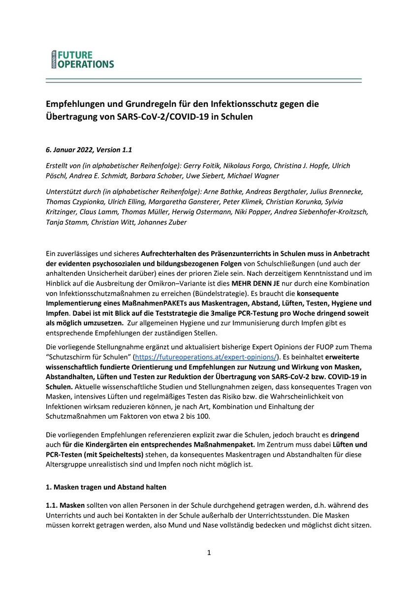 Shirleyinaktiv's tweet photo. "Empfehlungen und Grundregeln für den Infektionsschutz gegen die Übertragung von Sars-Cov-2/Covid-19 in Schulen" von #Futureoperations:
#Covid19at
Screenshot Seite 1/8, ges. PDF: https://t.co/etdcr7FEUD https://t.co/hdtH4CTTBd