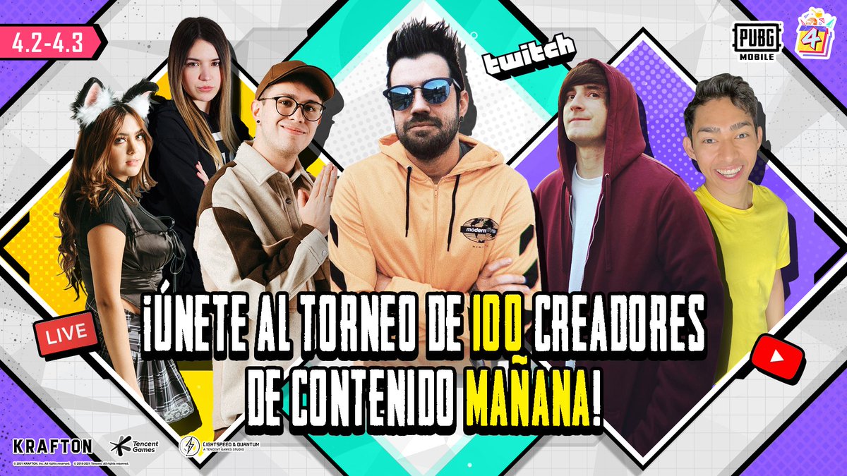 Fernanfloo's tweet photo. GENTE!!… Este 2 y 3 de abril estaré participando como JUGADOR en el torneo de 100 creadores de PUBG MOBILE, celebrando su 4to aniversario ✨✨, prenderé stream, si quieren verme manquear allí los espero papuchosss 🔥🔥 

#FIEST4PUBGM https://t.co/OE4t4nnVz4