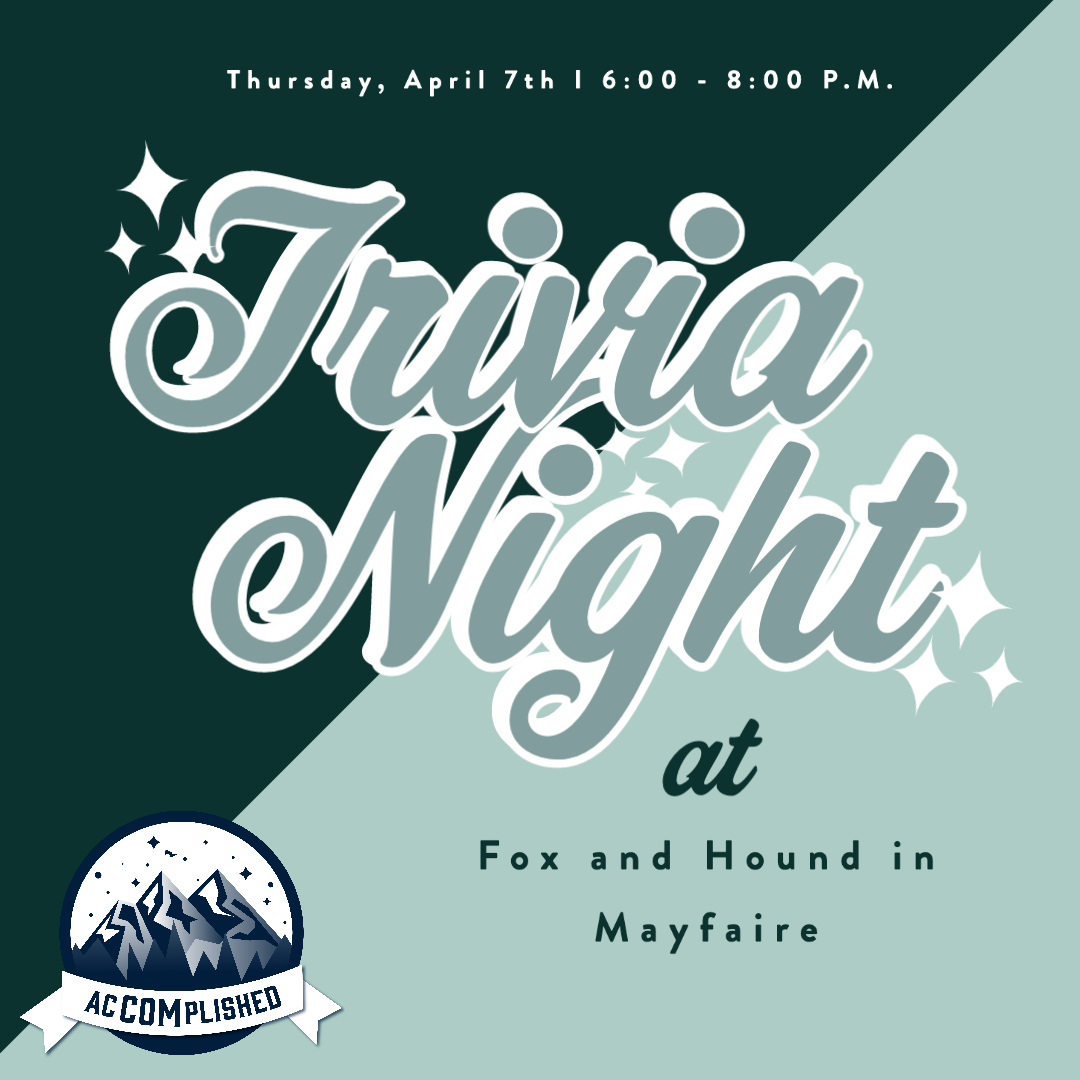 UNCWIMC's tweet photo. Join us for a COM Studies-inspired Trivia Night! Connect with other COM students and faculty at Fox & Hound in Mayfaire. We also have an option to join on Zoom. The link can be found at https://t.co/Uywf6yrBjF!
#comstudiesweek #comstudies #accomplished #uncwcom https://t.co/5iY2nCv7iX