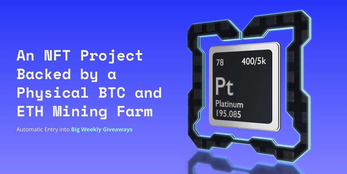 Interesting one here:  

Passive income via physical mining farms thats earned holding the NFTs.

-ASIC miners = $BTC
-GPU miners = $ETH / $ZIL / $XMR
-Hotspot miners ex $HNT

-NFTs on AVAX chain not ETH (ty crypto Jesus)
-Giving away 3 Free 

RT to enter
Project: @NodeMine