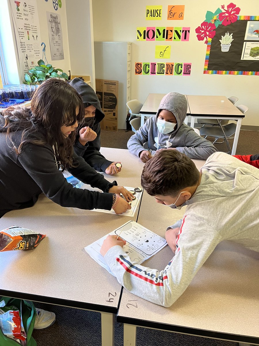 FrenierDenise's tweet photo. “Don’t tell me the sky’s the limit when there are footprints on the moon.”
— Paul Brandt-  Exploring moon phases in 6th Grade. @CCMMSRedwolves #ourden https://t.co/O9LuhxIwCu