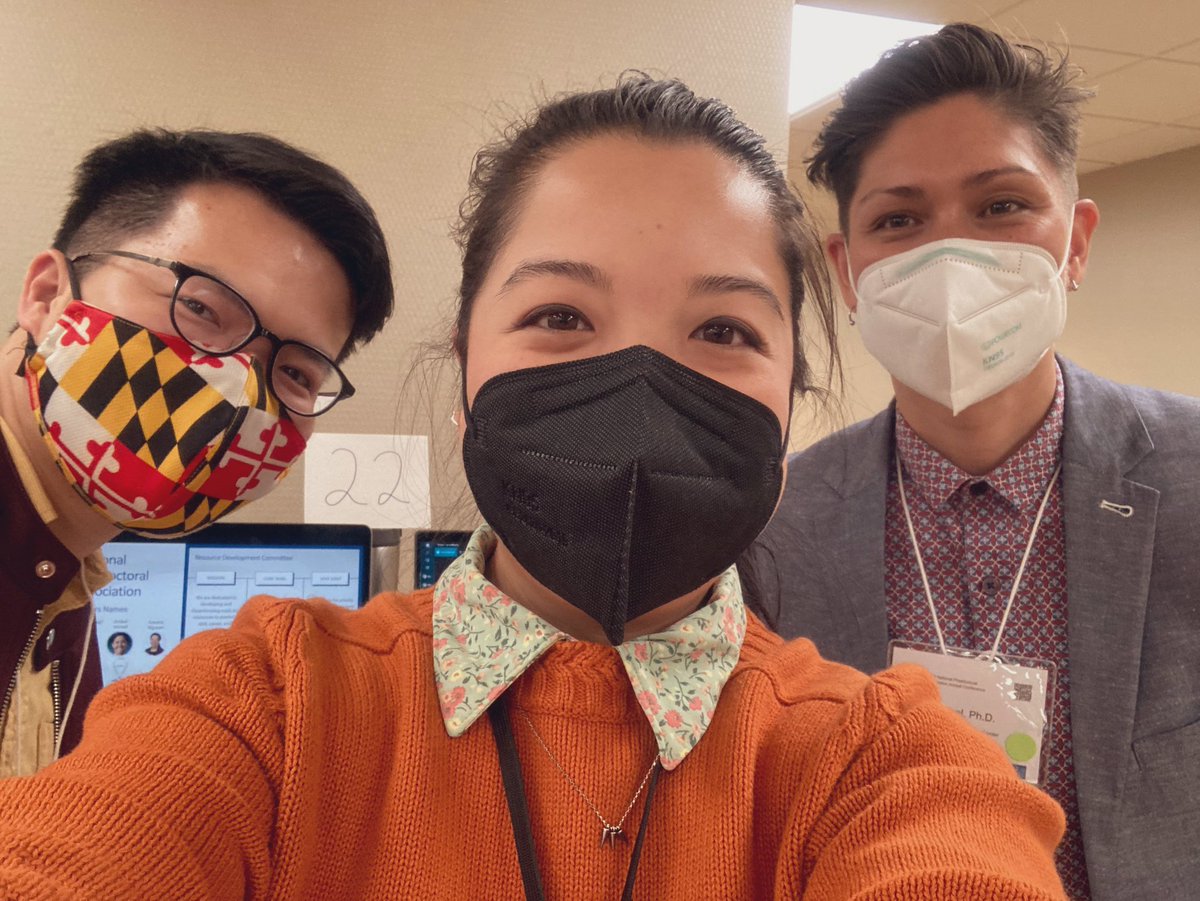 Nguyen_4science's tweet photo. First in-person conference in so long (!) & having a blast with my co-chairs for the @nationalpostdoc Resource Development Committee! #NPA2022AC Excited to be in this space & brainstorming new ways to support postdocs at GT! #AcademicAdmin https://t.co/O3I8QNGodi