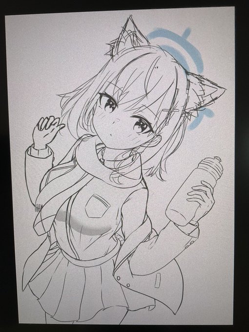 今夜頭回り整えたらだいたい終わって線画かな? 