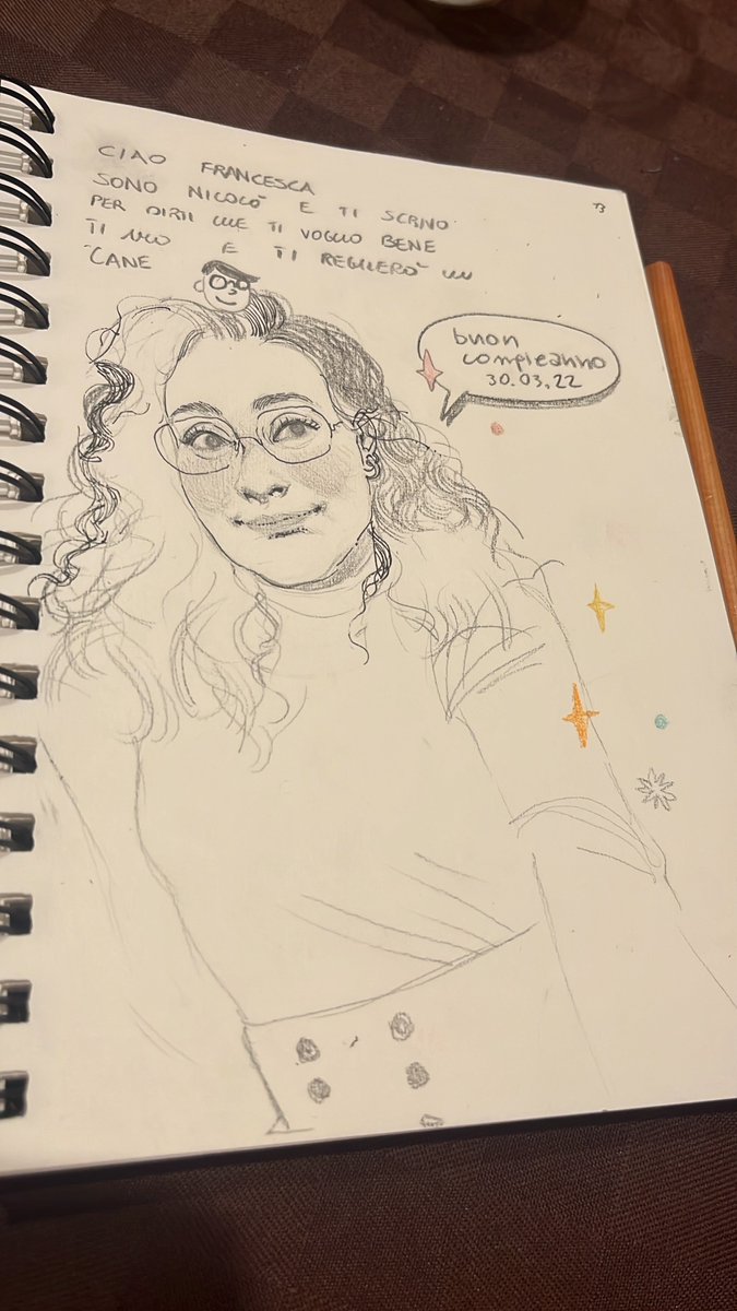 Drawing for my roommate's birthday + a love confession from my bf 