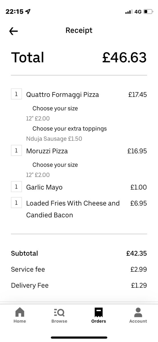 12Clarkey_'s tweet photo. The one given to us which cost a fraction of the price due to a deal. This was the slip under the pizza box and this was our order. This needs sorting immediately. https://t.co/8jyBhRByA5