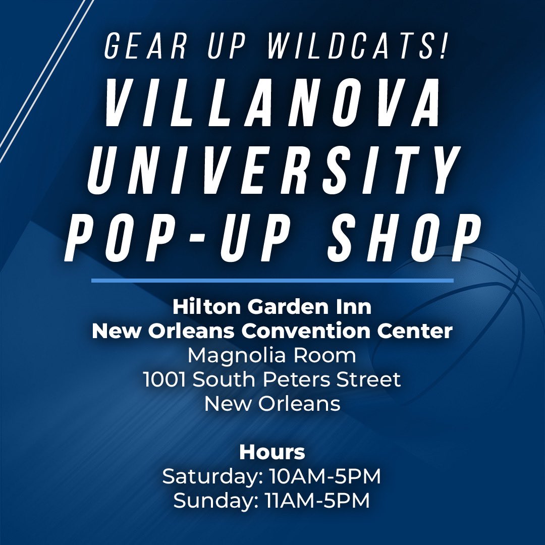 villanovaushop's tweet photo. New Orleans!! Our pop up shop opens tomorrow 🏀✌🏻💙 #letsmarchnova https://t.co/kenERvru4I