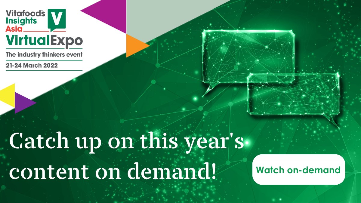 ▶️Vitafoods Insights Virtual Expo Asia is still available to watch on demand!

Be sure to check out content shaped and showcased by the global nutraceuticals community. 

Watch now on-demand: ow.ly/88sS50IycRp

#VitafoodsInsights #Vitafoods #APACnutraceuticals #APAC