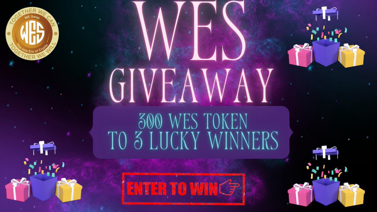 weswaptoken's tweet photo. ๐ค We are Giving away some #westoken!
Complete all tasks in #Gleam to be one of the Three winners will receive the rewards!๐
โ
Retweet this post
โ
Join our gleam competition:
๐ https://t.co/b7b6jXnxpF
Follow all the rules and tag your friends to join the competition! https://t.co/APPe0fkajm