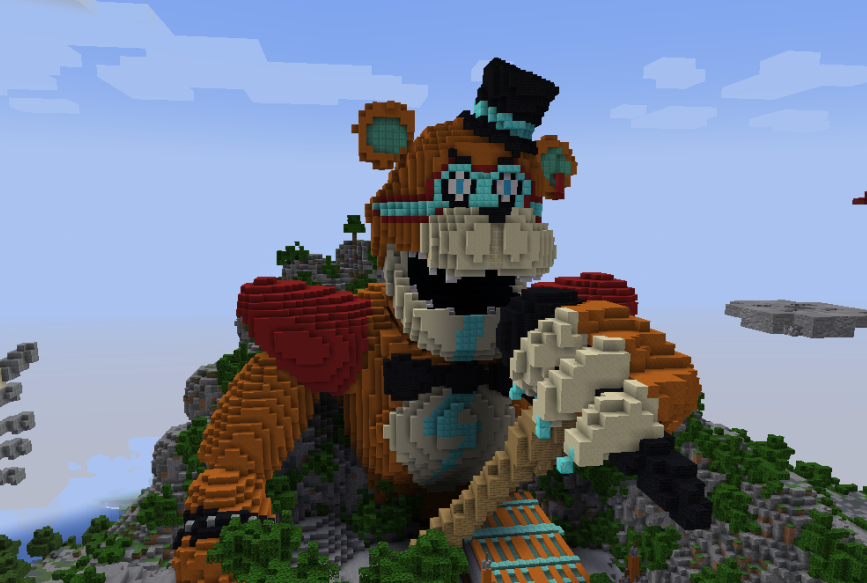 For anyone still following from when I used to do Minecraft Building. (both of you lol) Here are some recent Fnaf Statues!