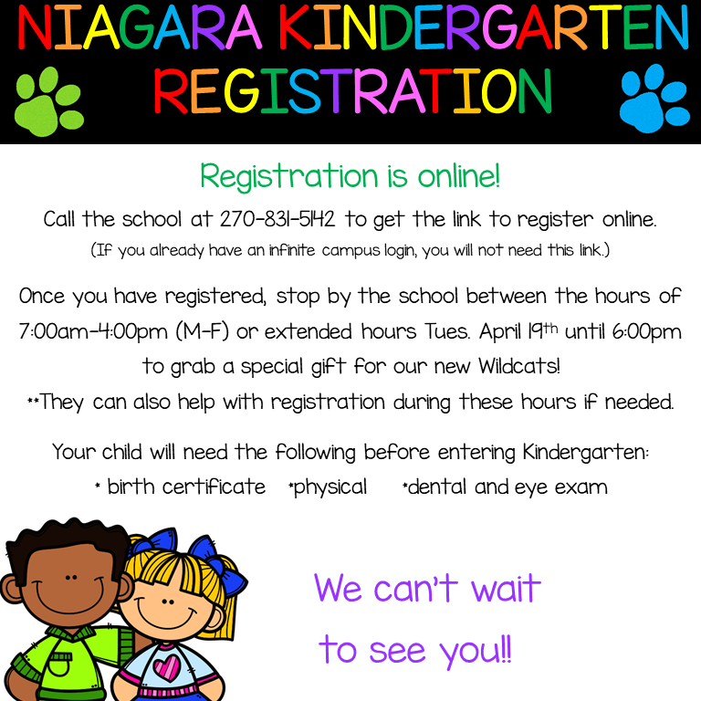 NiagaraElem's tweet photo. It's that time of year!  Share with anyone you know who has an incoming kindergartner! https://t.co/jG4JGIsSld