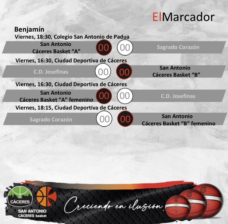 SanAntonioCc's tweet photo. #Partidos de la jornada 🏀.

En especial, el @ResidenciaSACC, que juega este fin de semana la Final Four Junior en el Pabellón Polideportivo Guadiana, de Mérida. 

#Cantera @Caceres_Basket https://t.co/zXJGHlqVu7