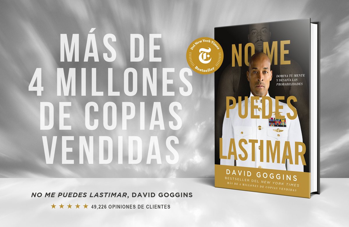 davidgoggins's tweet photo. Given that I self-published Can’t Hurt Me, it was only available in English to start. Given the demand for the book in other languages, I am happy to announce that it is now available in Spanish. There is a paperback, ebook and audiobook as well now available on Amazon worldwide. https://t.co/XgokVFbuMt