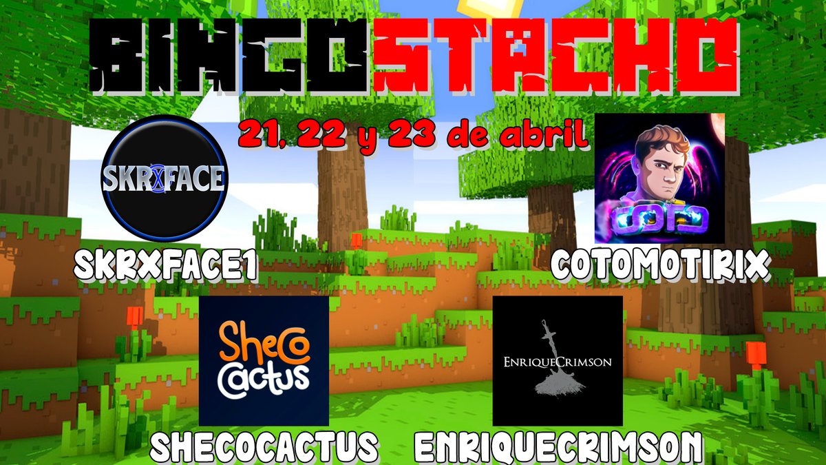 SidentlerGamer's tweet photo. Ya tenemos los primeros liders que junto a sus dúos competirán en el #bingostacho @SKRxFACE @Cotomotirix @ShecoCactus @EnriqueCrimson https://t.co/wzYEqnjtmA