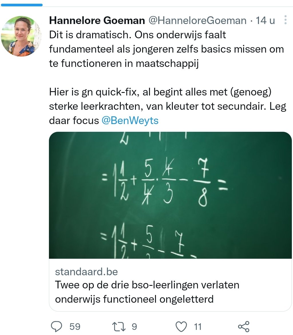 Luchtbakker's tweet photo. De volksvertegenwoordiger die al twee jaar aan het roepen is voor afstandsonderwijs stelt nu vast dat er drama´s gebeuren in het onderwijs.

Want ja, leren lassen of mensen verzorgen vanop afstand is geen probleem in de wereld van @HanneloreGoeman. https://t.co/tCqnfBm8Mu